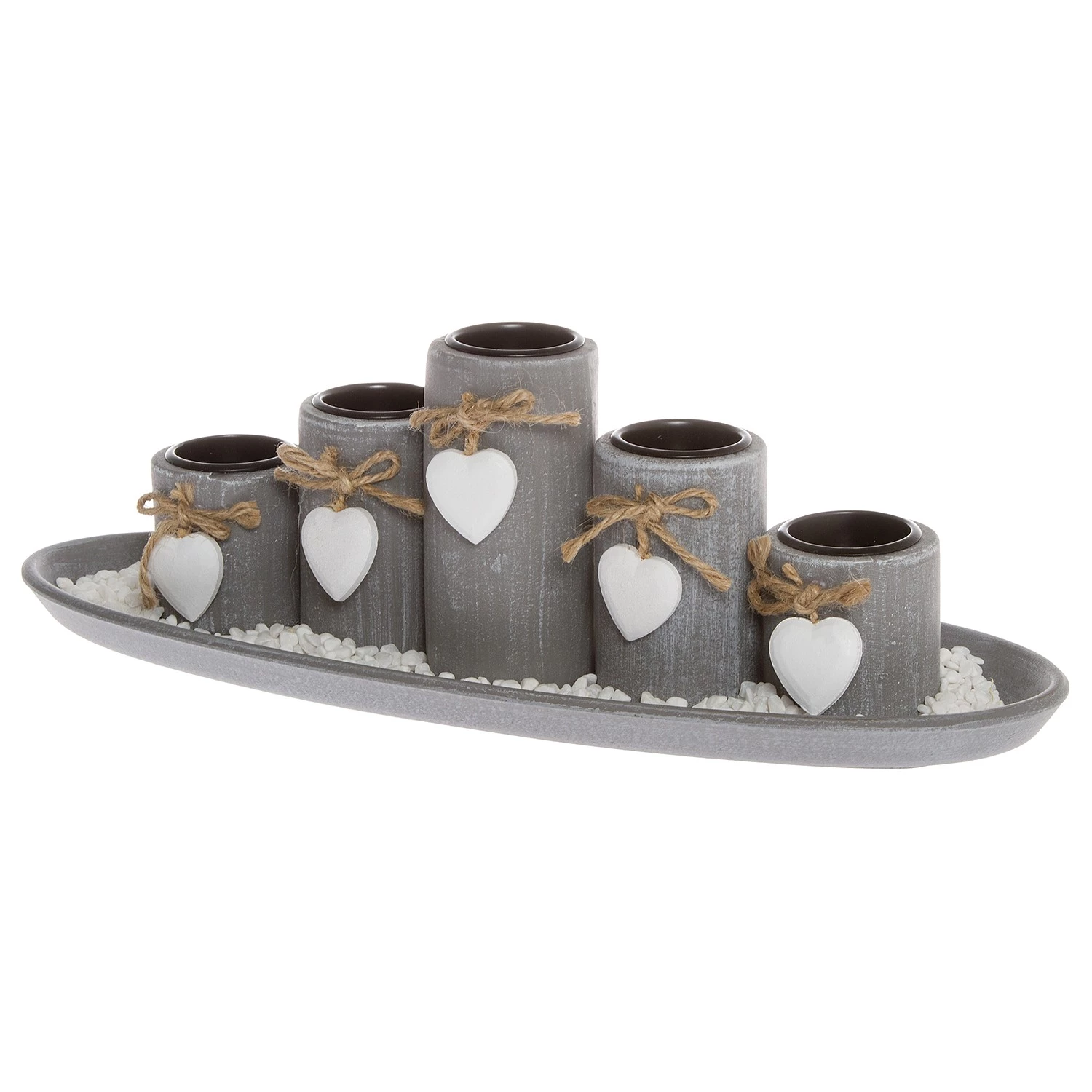 My Flair Bougeoir avec plateau Tabea - Verre transparent / Sapin - Gris 1 My Flair Bougeoir avec plateau Tabea - Verre transparent / Sapin - Gris