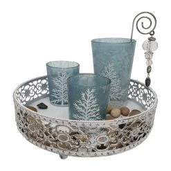 My Flair Bougeoirs Reine des neiges - Verre dépoli / Plexiglas - Turquoise