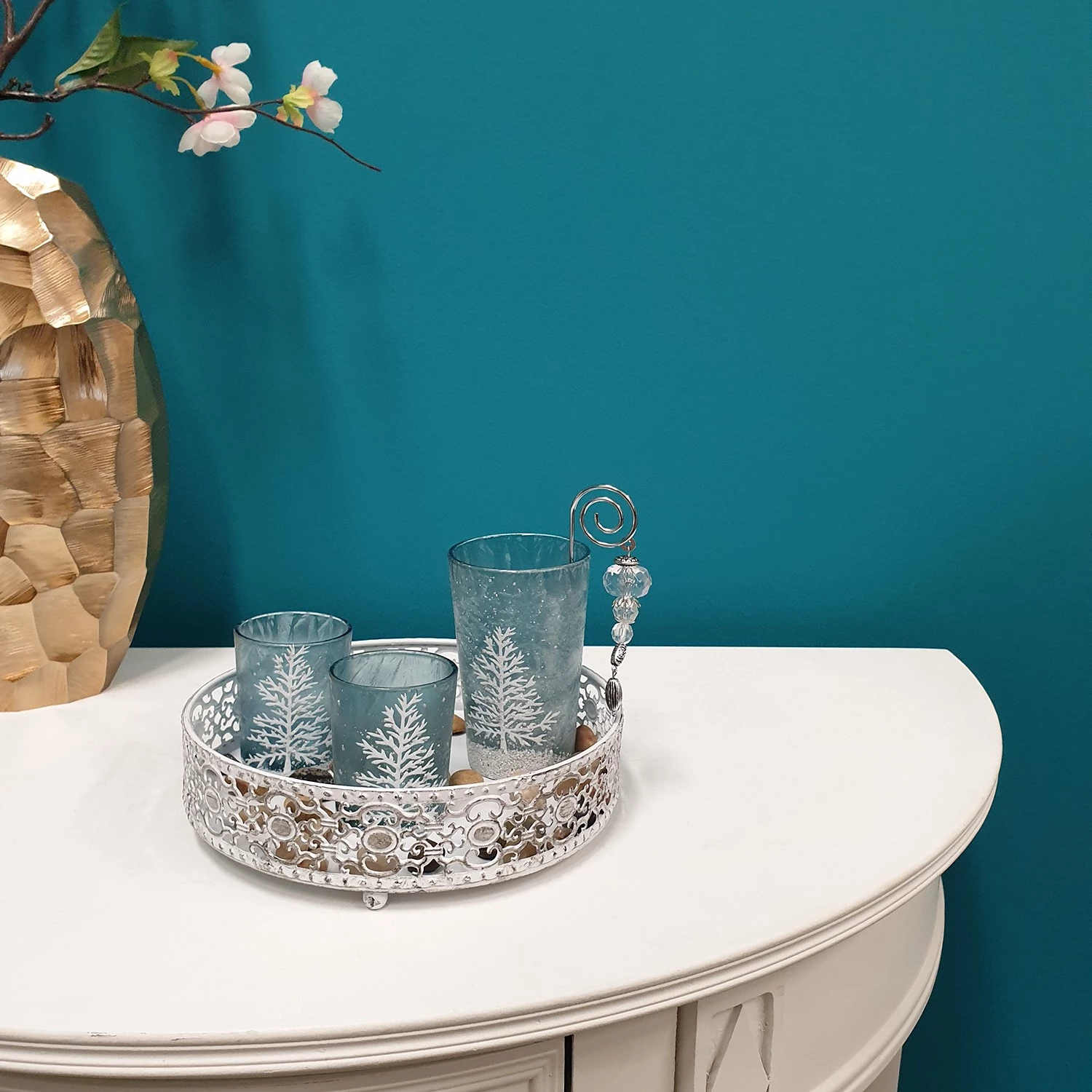 My Flair Bougeoirs Reine des neiges - Verre dépoli / Plexiglas - Turquoise 2 My Flair Bougeoirs Reine des neiges - Verre dépoli / Plexiglas - Turquoise – Image 2