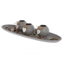 My Flair Bougeoir avec plateau Teresa - Sapin - Gris