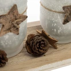 My Flair Bougies de l’Avent (5 éléments) - Verre dépoli / Sapin - Argenté -Pas Cher Décoration Magasin 1000265726 210520 16220400495 DETAILS P000000001000265726