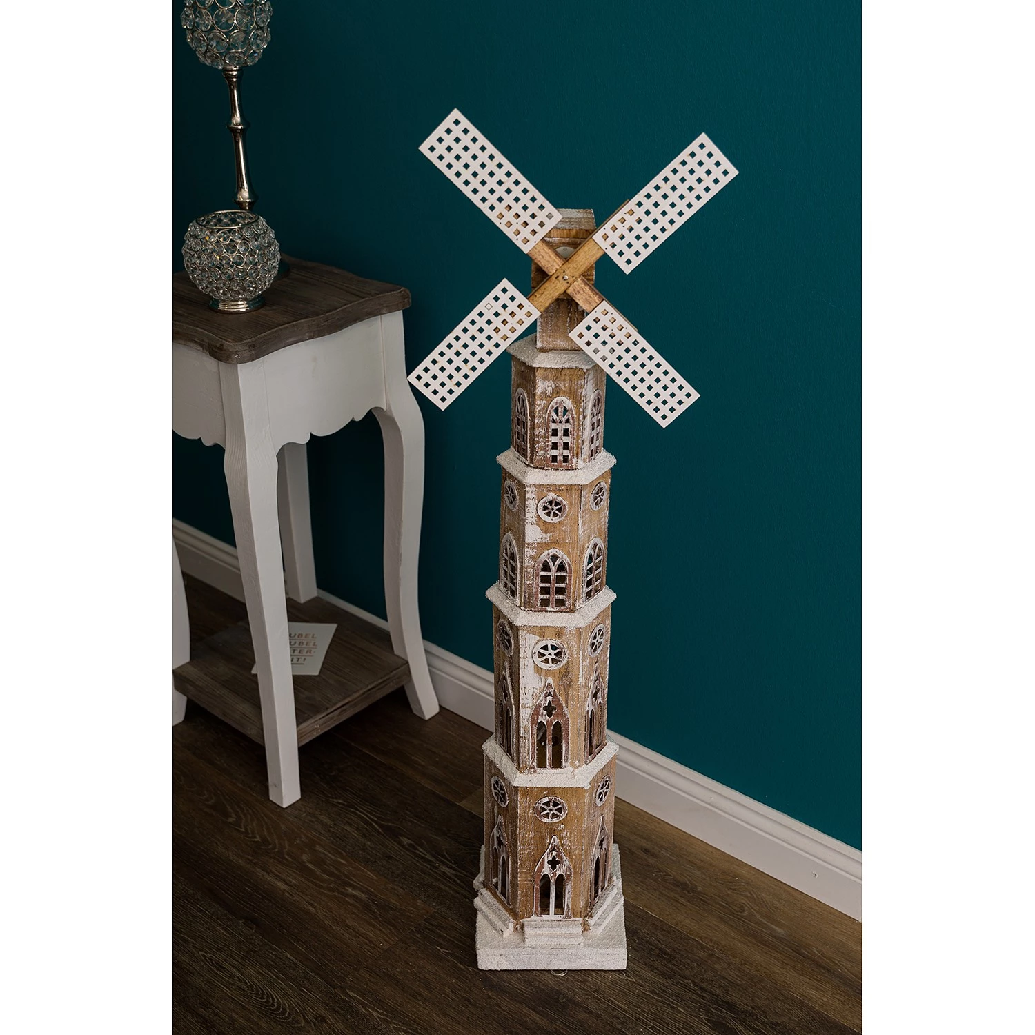 My Flair Moulin décoratif LED - Sapin verni - Naturel 2 My Flair Moulin décoratif LED - Sapin verni - Naturel – Image 2