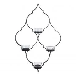 My Flair Bougeoir Aaron - Verre transparent / Fer - Noir