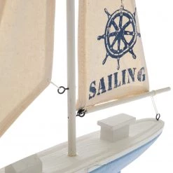 My Flair Voilier décoratif Theodor - Coton / Pin - Bleu -Pas Cher Décoration Magasin 1000265751 210520 16220800579 DETAILS P000000001000265751