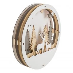 My Flair Figurines LED Paysage de Noël - Pin - Naturel