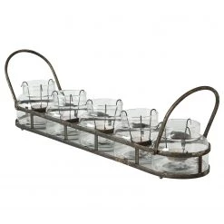 Boltze Bougeoirs Zuma - Verre transparent / Fer - Gris