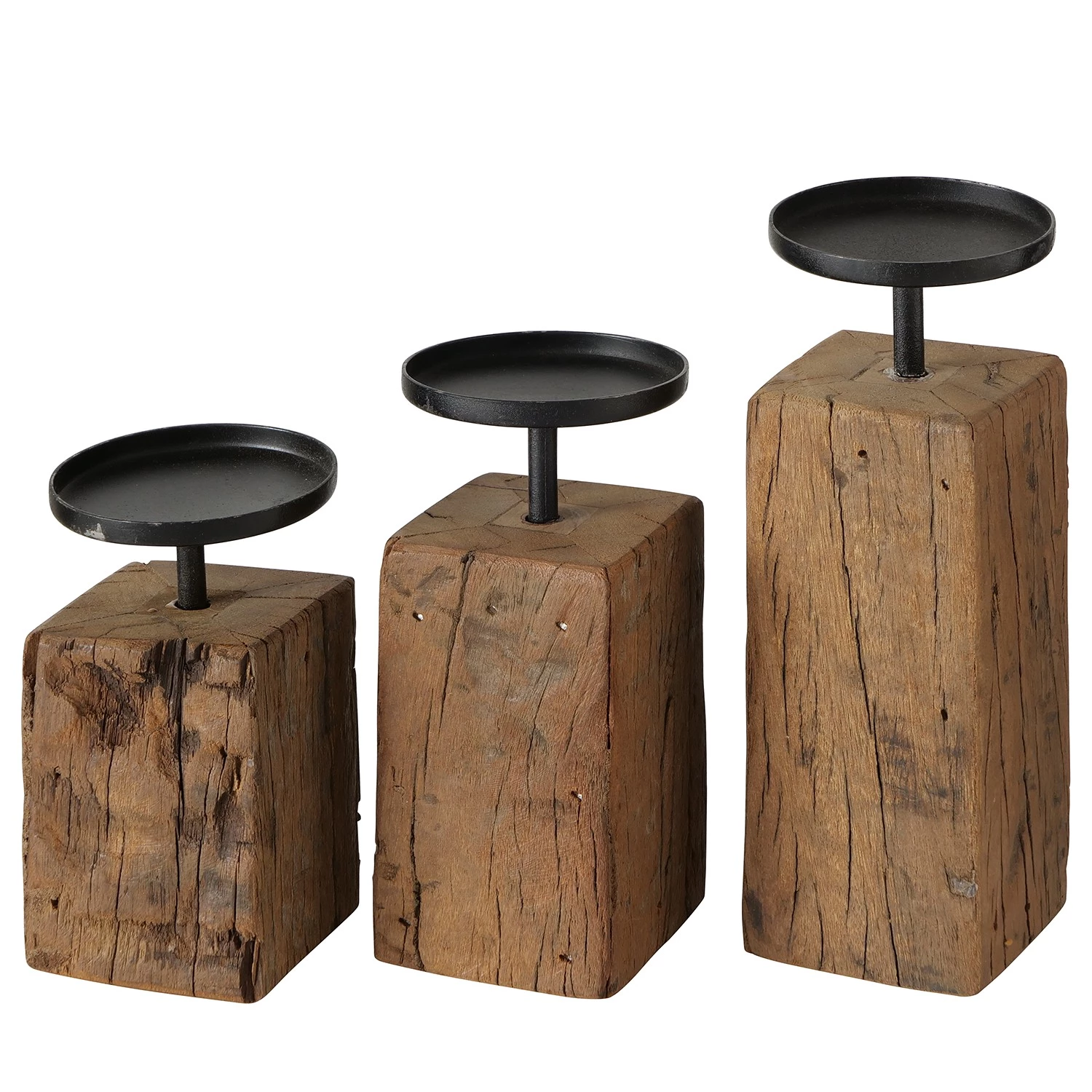 Boltze Chandeliers Solea (3 éléments) - Bois recyclé - Marron / Noir 1 Boltze Chandeliers Solea (3 éléments) - Bois recyclé - Marron / Noir