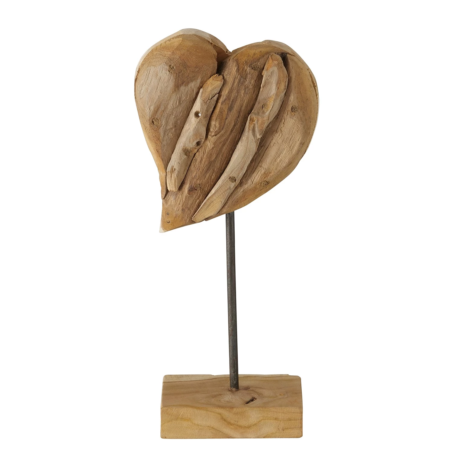 Boltze Objet déco Papan - Aluminium / Manguier - Beige 1 Boltze Objet déco Papan - Aluminium / Manguier - Beige