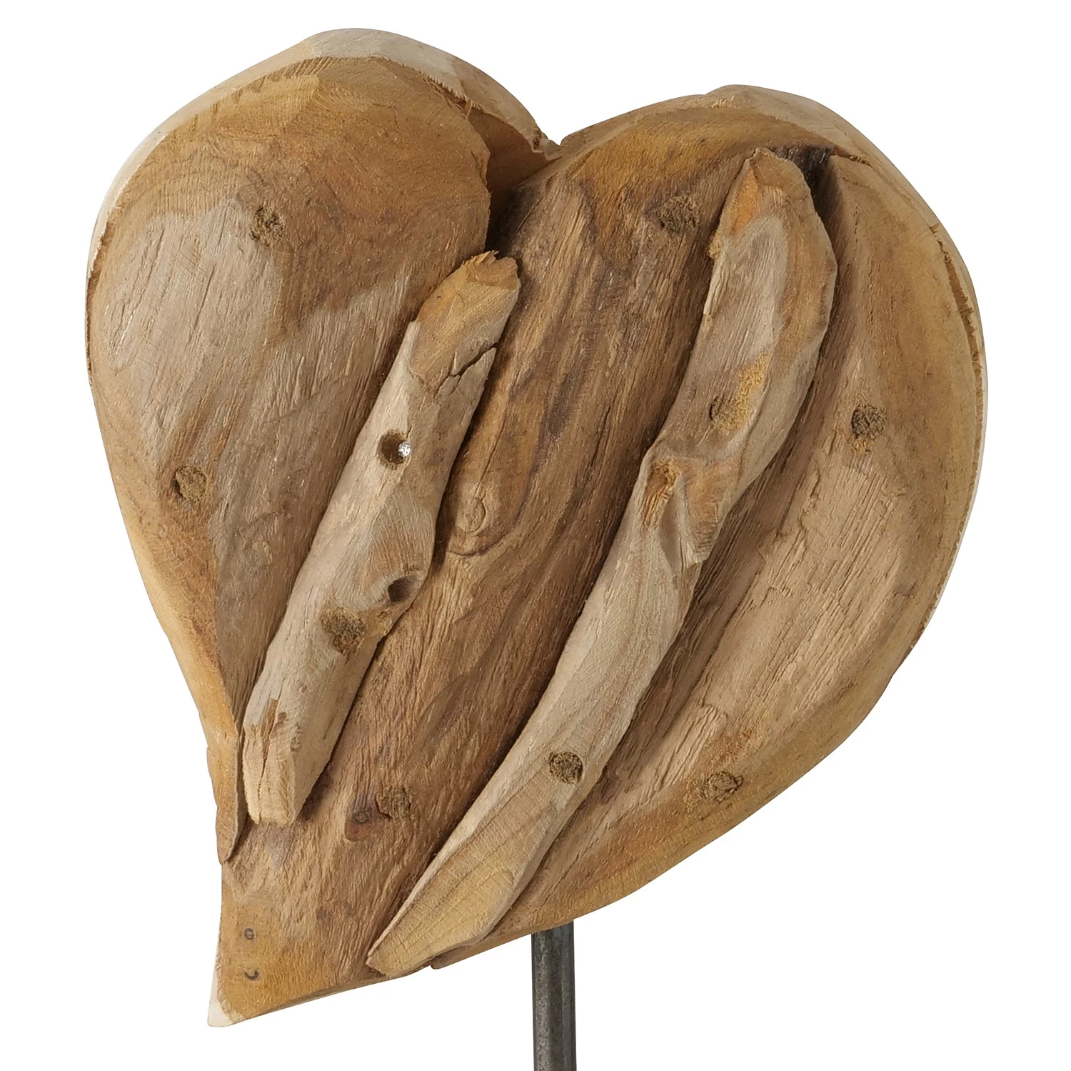 Boltze Objet déco Papan - Aluminium / Manguier - Beige 2 Boltze Objet déco Papan - Aluminium / Manguier - Beige – Image 2