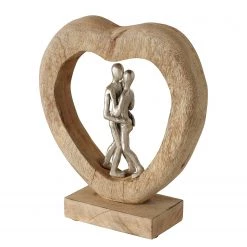 Boltze Objet déco Loya - Aluminium / Manguier - Beige