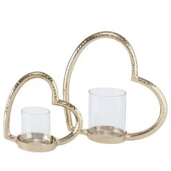 Boltze Photophores Taumi (2 éléments) - MDF / Aluminium - Beige