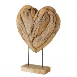 Boltze Objet déco Waru II - Fer / Teck - Beige