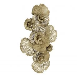 Boltze Décoration murale Fleur - Fer - Doré