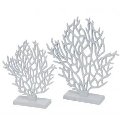 Boltze Objets déco Fidan (2 éléments) - Aluminium - Blanc