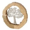 Boltze Objet déco Tree - Aluminium / Manguier - Beige / Argenté