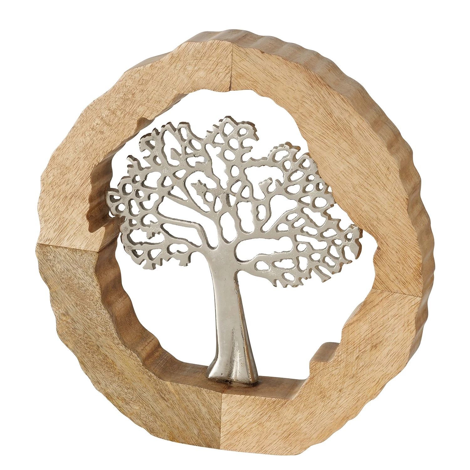 Boltze Objet déco Tree - Aluminium / Manguier - Beige / Argenté 1 Boltze Objet déco Tree - Aluminium / Manguier - Beige / Argenté