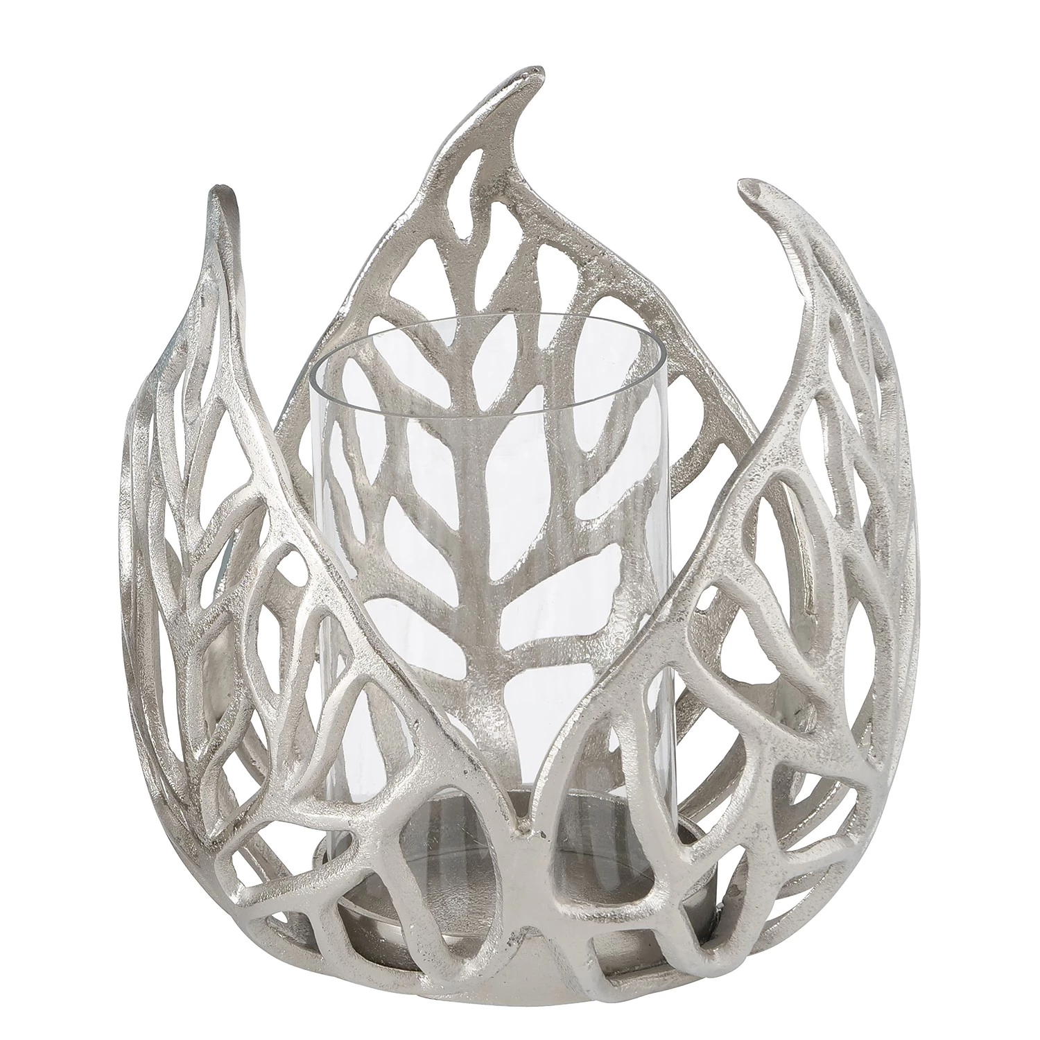 Boltze Photophores Sumati (2 éléments) - Verre transparent / Fer - Argenté 2 Boltze Photophores Sumati (2 éléments) - Verre transparent / Fer - Argenté – Image 2