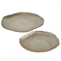 Boltze Assiettes Saloni (2 éléments) - Aluminium - Argenté