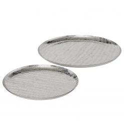 Boltze Assiettes Passia (2 éléments) - Aluminium - Argenté