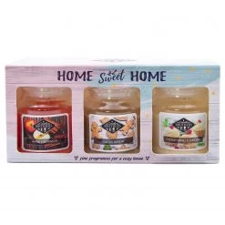 Candle-Brothers Bougies parfumées Sweet Home (lot de 3) - Mélange de cire de soja - Multicolore