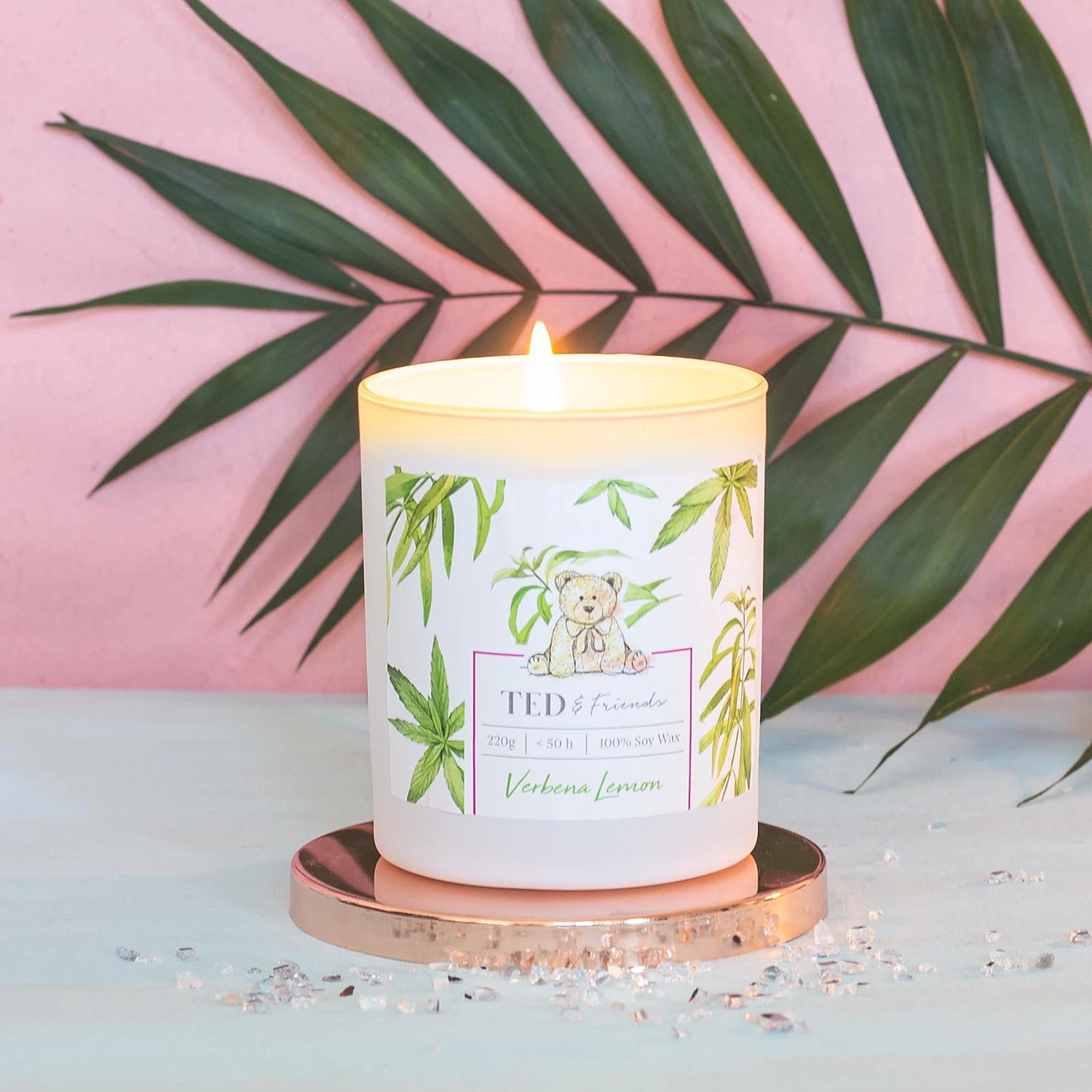 Ted & Friends Bougie parfumée Verbena Lemon - Mélange de cire de soja - Vert 2 Ted & Friends Bougie parfumée Verbena Lemon - Mélange de cire de soja - Vert – Image 2