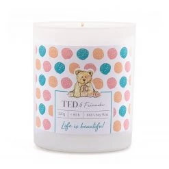 Ted & Friends Bougie parfumée Life is beautiful - Mélange de cire de soja - Multicolore