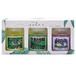 Candle-Brothers Bougies parfumées Relax (lot de 3) - Mélange de cire de soja - Multicolore