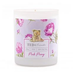 Ted & Friends Bougie parfumée Pink Peony - Mélange de cire de soja - Violet