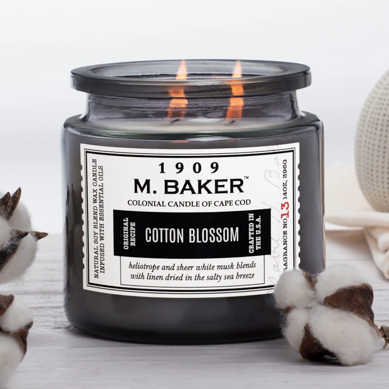 Colonial Candle Bougie parfumée Cotton Blossom - Mélange de cire de soja - Noir - 396 g 3 Colonial Candle Bougie parfumée Cotton Blossom - Mélange de cire de soja - Noir - 396 g – Image 3