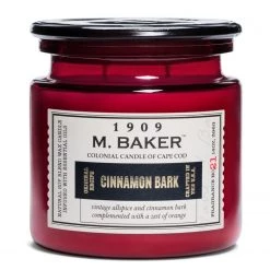 Colonial Candle Bougie parfumée Cinnamon Bark - Mélange de cire de soja - Rouge - 396 g