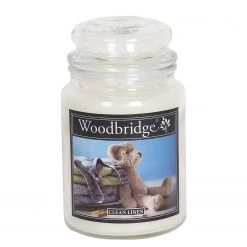 Woodbridge Candle Bougie parfumée Clean Linen - Cire de paraffine - Blanc - 565 g