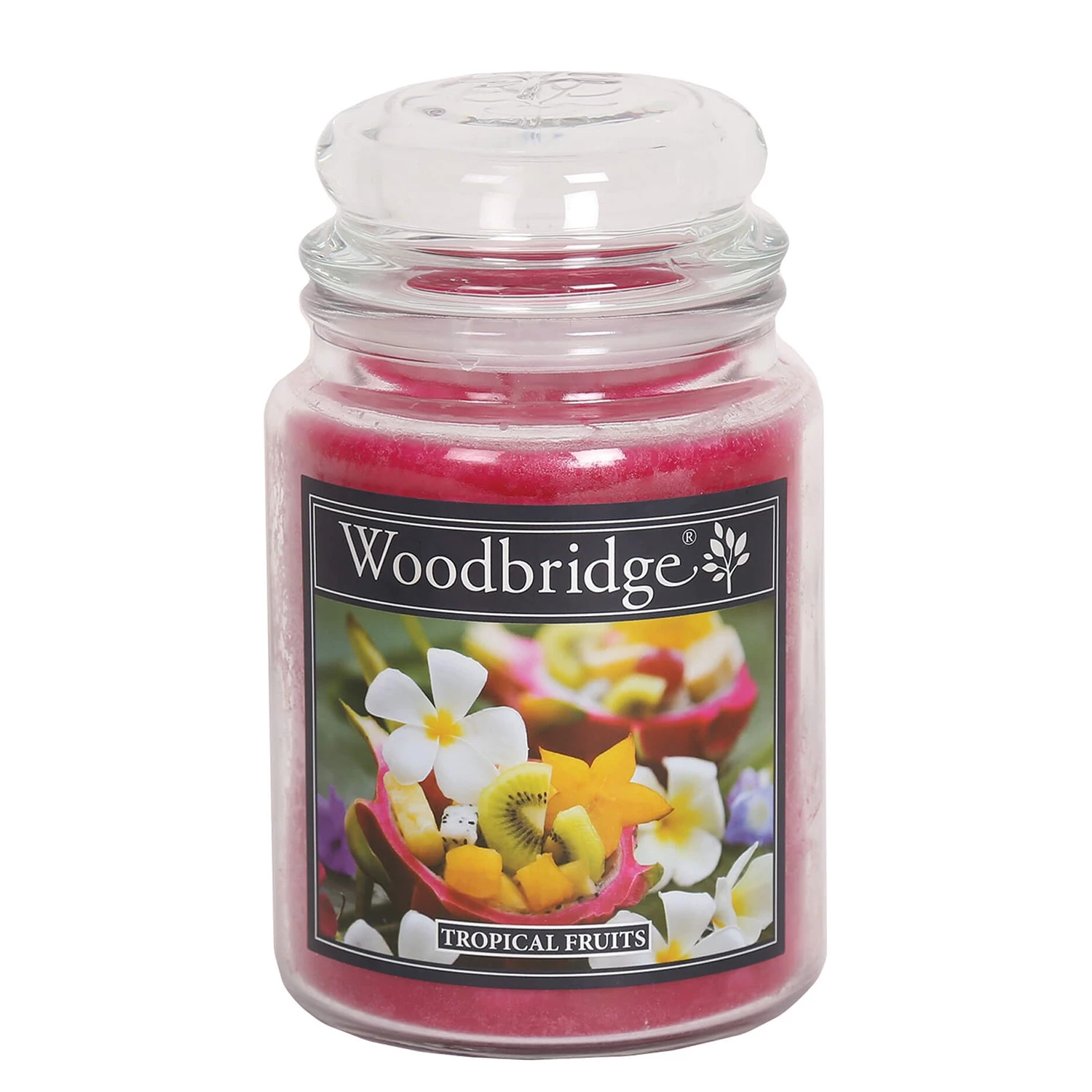 Woodbridge Candle Bougie parfumée Tropical Fruits - Cire de paraffine - Rouge - 565 g 1 Woodbridge Candle Bougie parfumée Tropical Fruits - Cire de paraffine - Rouge - 565 g