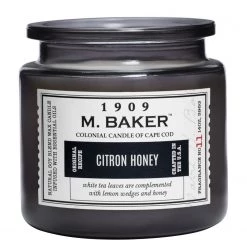 Colonial Candle Bougie parfumée Citron Honey - Mélange de cire de soja - Noir - 396 g