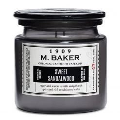 Colonial Candle Bougie parfumée Sweet Sandalwood - Mélange de cire de soja - Noir - 396 g