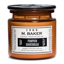 Colonial Candle Bougie parfumée Pumpkin Shortbread - Mélange de cire de soja - Orange - 396 g