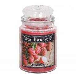 Woodbridge Candle Bougie parfumée Oriental Lychee - Cire de paraffine - Rouge - 565 g