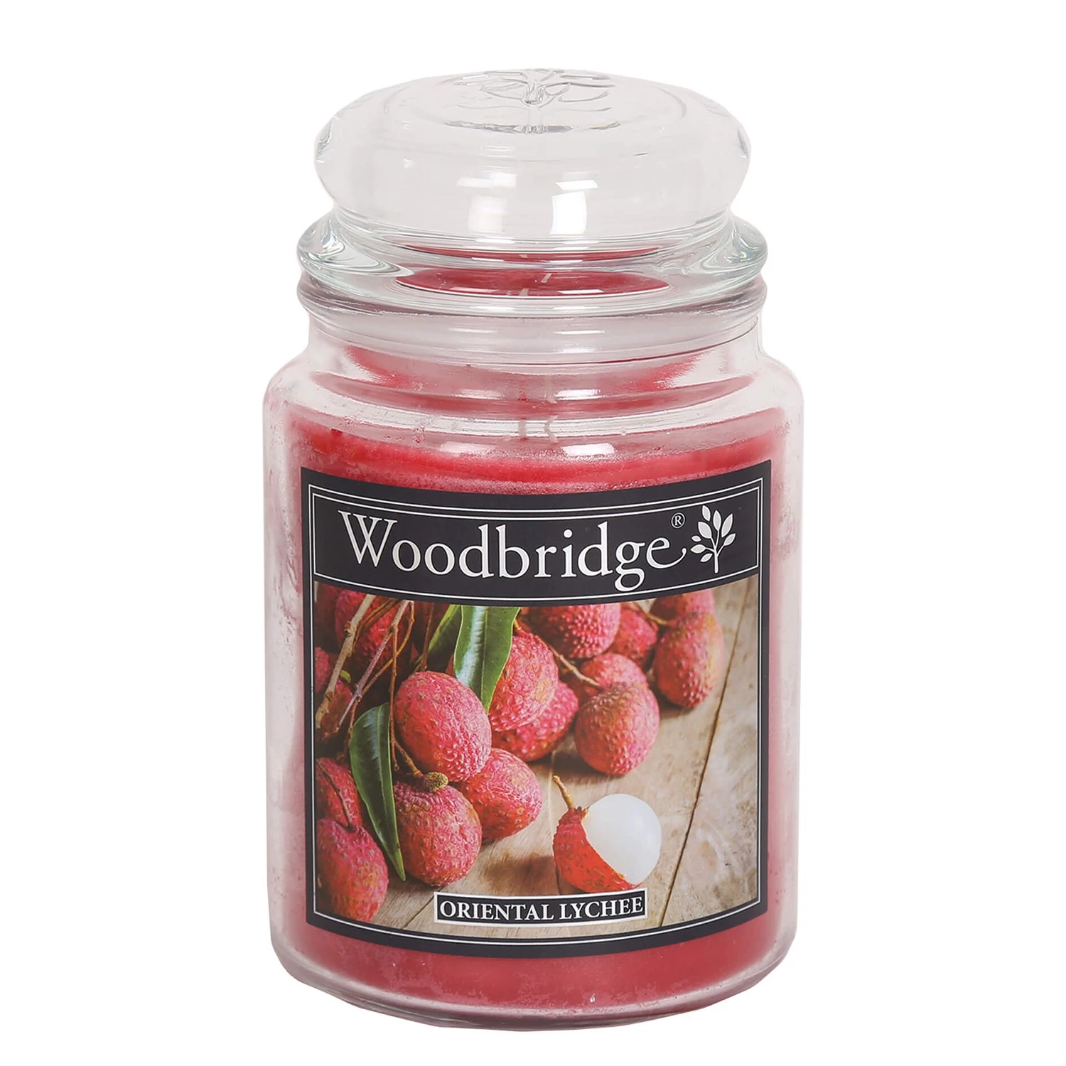 Woodbridge Candle Bougie parfumée Oriental Lychee - Cire de paraffine - Rouge - 565 g 1 Woodbridge Candle Bougie parfumée Oriental Lychee - Cire de paraffine - Rouge - 565 g