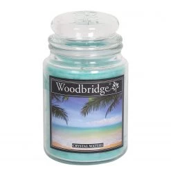 Woodbridge Candle Bougie parfumée Crystal Waters - Cire de paraffine - Turquoise - 565 g
