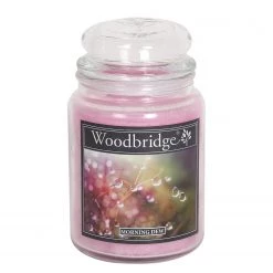 Woodbridge Candle Bougie parfumée Morning Dew - Cire de paraffine - Rose - 565 g