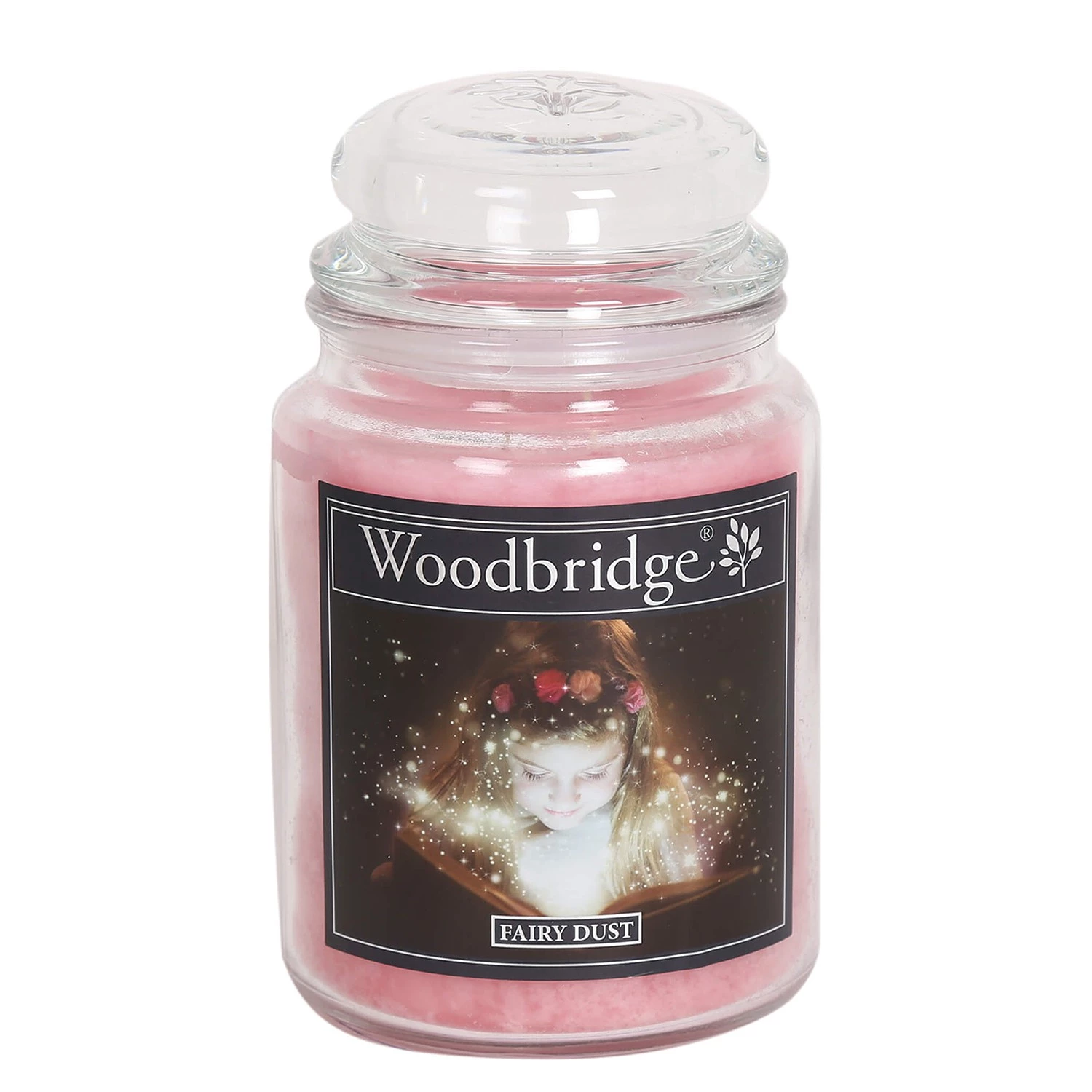 Woodbridge Candle Bougie parfumée Fairy Dust - Cire de paraffine - Rose - 565 g 1 Woodbridge Candle Bougie parfumée Fairy Dust - Cire de paraffine - Rose - 565 g