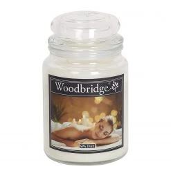 Woodbridge Candle Bougie parfumée Spa Day - Cire de paraffine - Blanc - 565 g