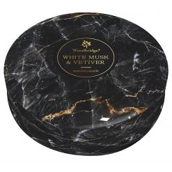 Woodbridge Candle Bougie parfumée White Musk & Vetiver - Cire de paraffine - Noir - 470 g