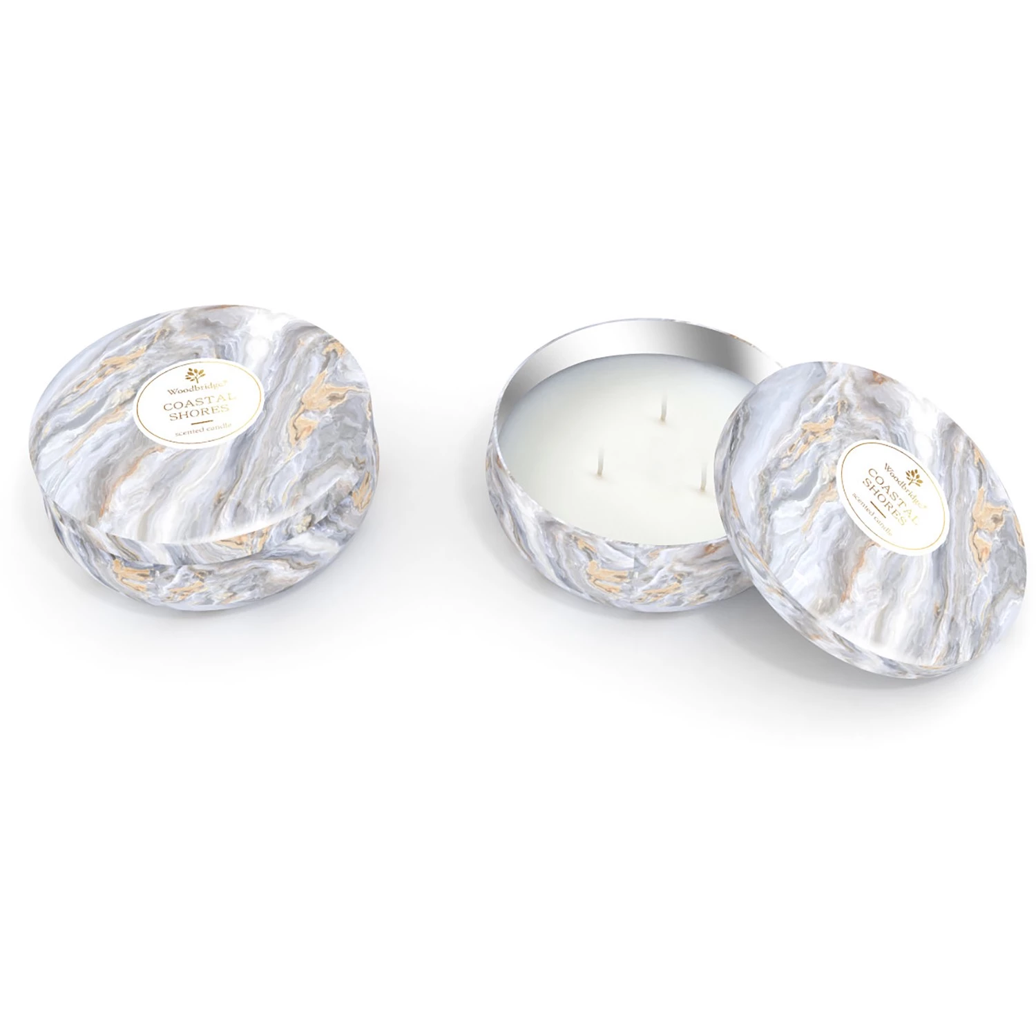 Woodbridge Candle Bougie parfumée Coastal Shores - Cire de paraffine - Gris - 470 g 2 Woodbridge Candle Bougie parfumée Coastal Shores - Cire de paraffine - Gris - 470 g – Image 2