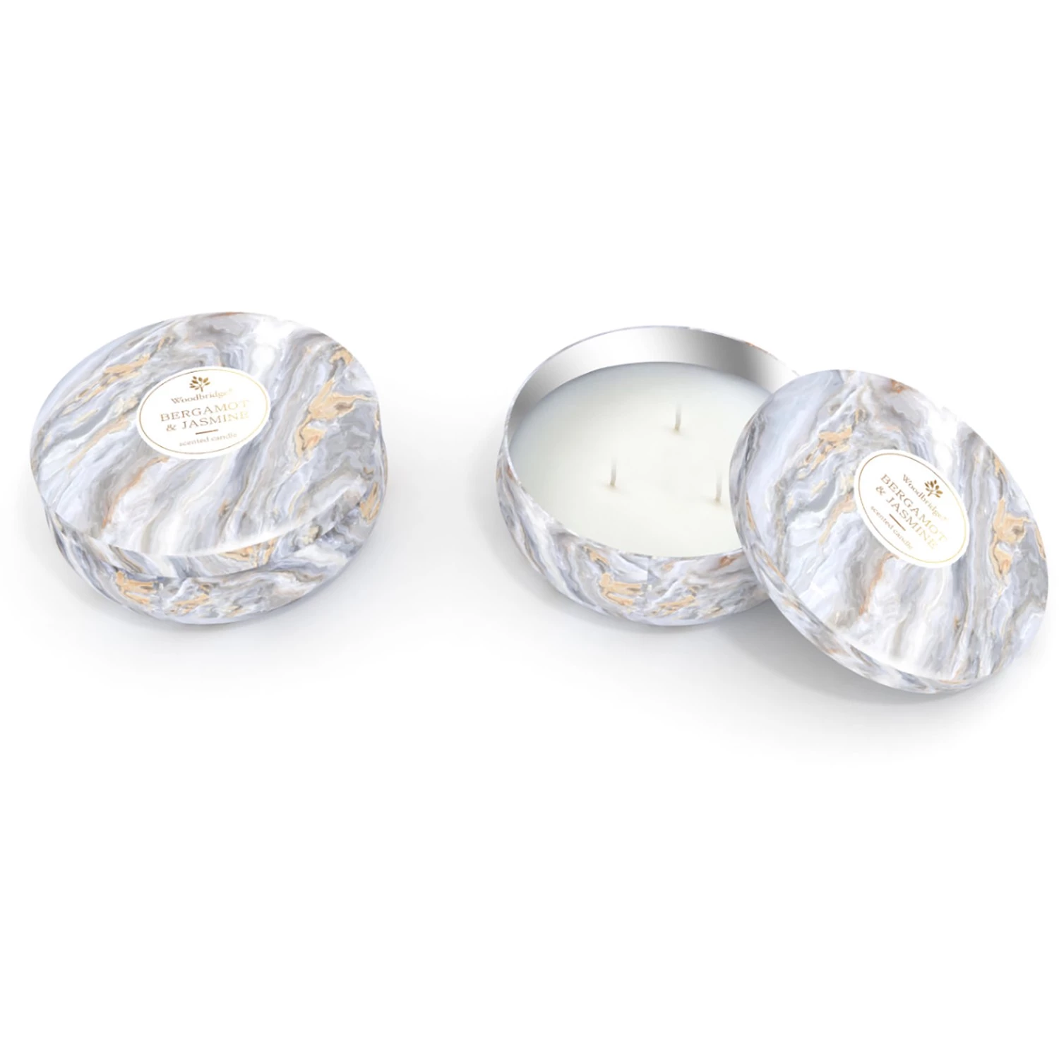 Woodbridge Candle Bougie parfumée Bergamot & Jasmine - Cire de paraffine - Gris - 470 g 2 Woodbridge Candle Bougie parfumée Bergamot & Jasmine - Cire de paraffine - Gris - 470 g – Image 2