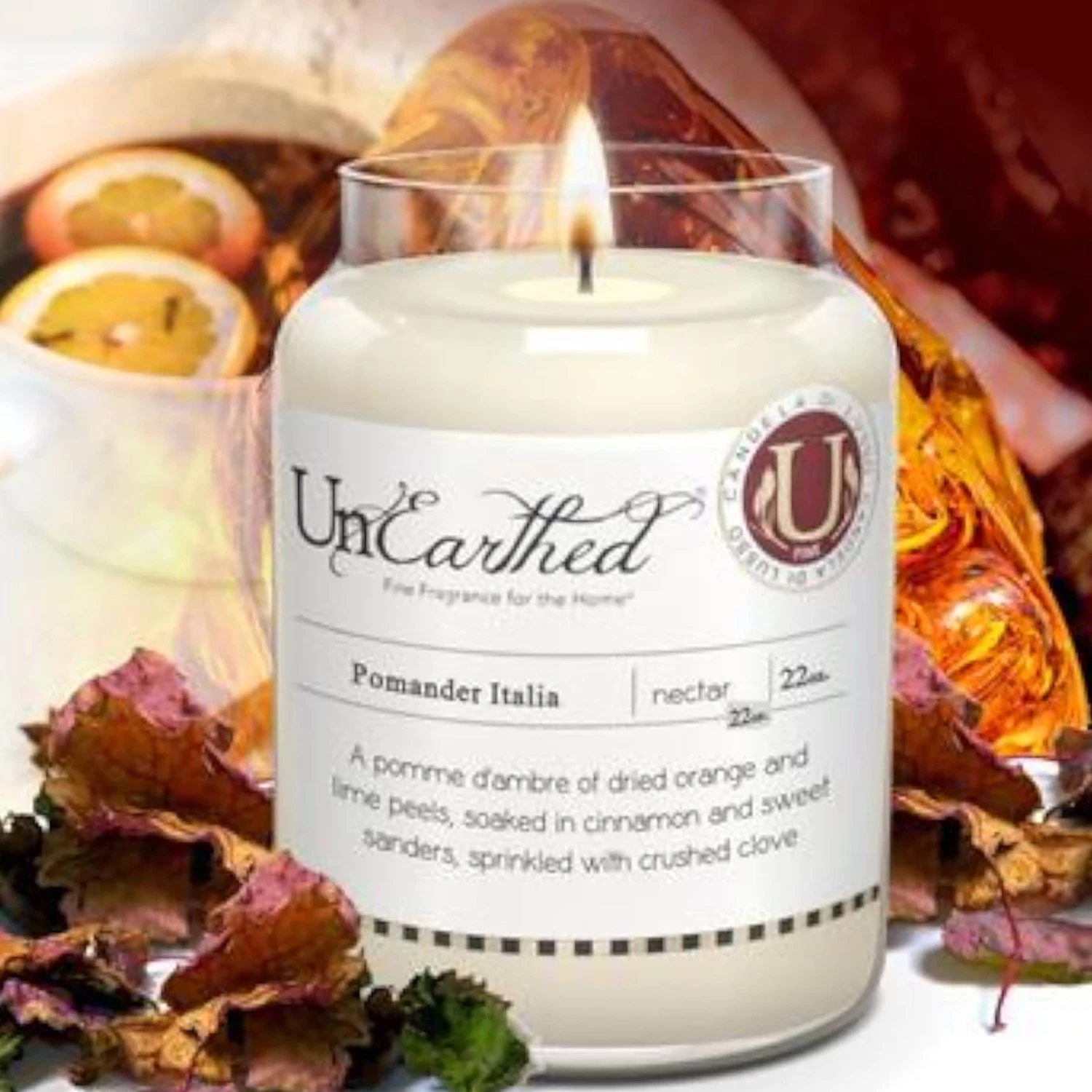 Candleberry Bougie parfumée Pomander Italia - Cire de paraffine - Blanc - 640 g 2 Candleberry Bougie parfumée Pomander Italia - Cire de paraffine - Blanc - 640 g – Image 2