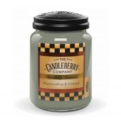 Candleberry Bougie parfumée Marshmallow & Embers - Cire de paraffine - Gris - 570 g