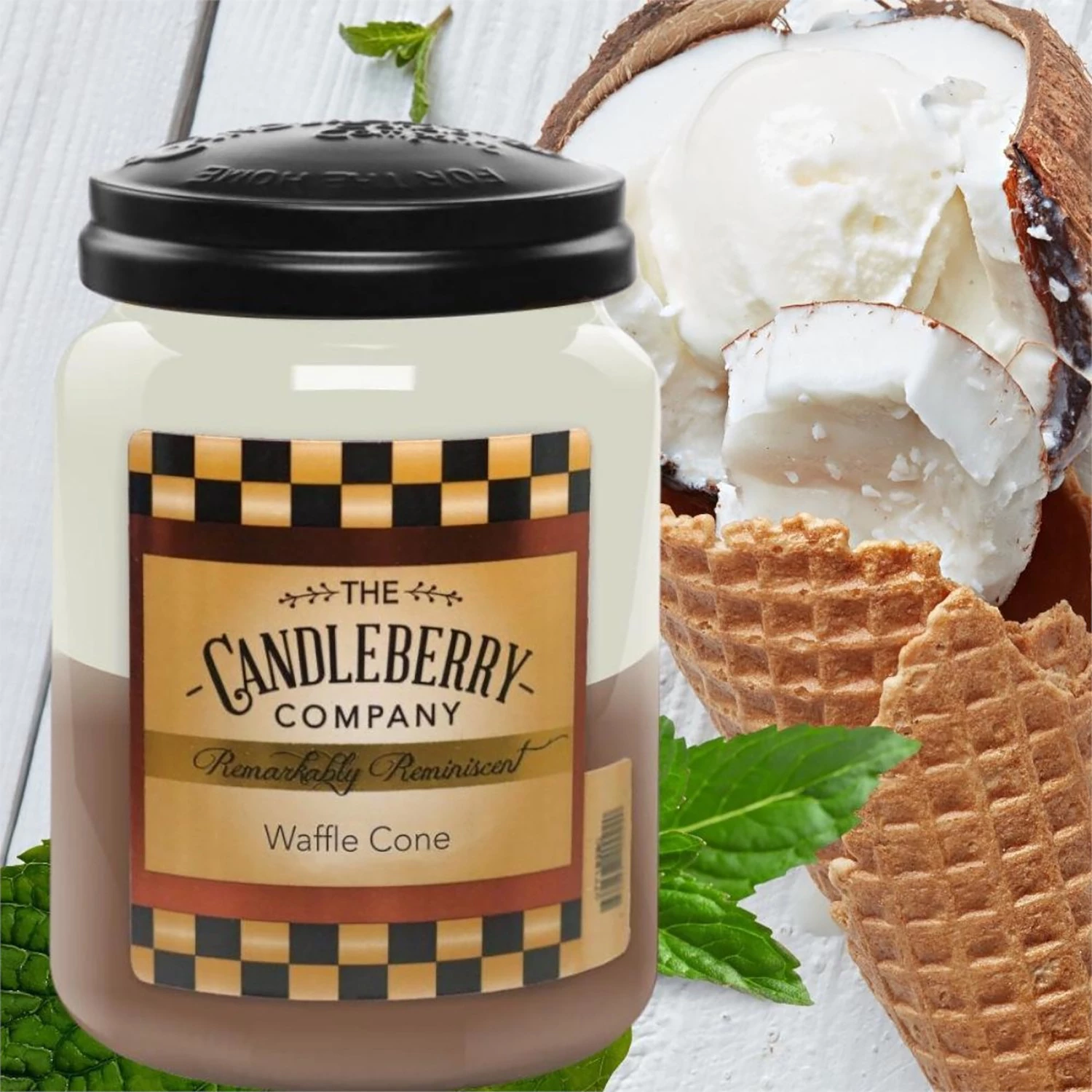 Candleberry Bougie parfumée Waffle Cone - Cire de paraffine - Beige / Marron - 570 g 2 Candleberry Bougie parfumée Waffle Cone - Cire de paraffine - Beige / Marron - 570 g – Image 2