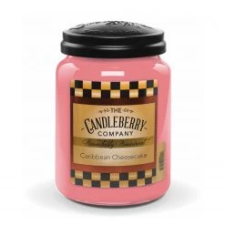 Candleberry Bougie parfumée Caribbean Cheesecake - Cire de paraffine - Rose - 570 g