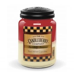 Candleberry Bougie parfumée Red Velvet Cupcake - Cire de paraffine - Rouge / Jaune - 570 g