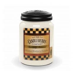 Candleberry Bougie parfumée Frosted Blueberry Donut - Cire de paraffine - Blanc - 570 g